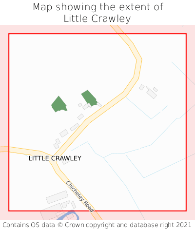 Map showing extent of Little Crawley as bounding box
