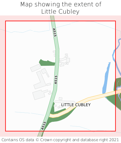 Map showing extent of Little Cubley as bounding box