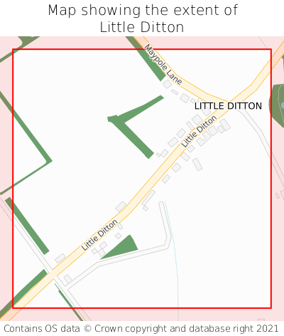 Map showing extent of Little Ditton as bounding box