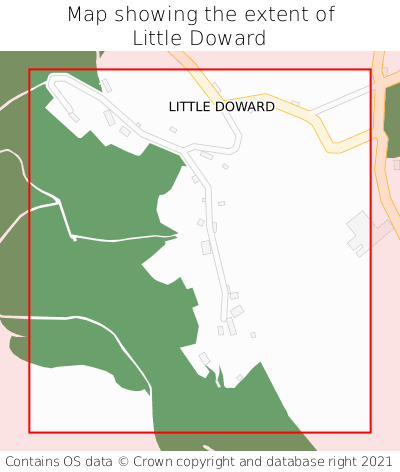 Map showing extent of Little Doward as bounding box