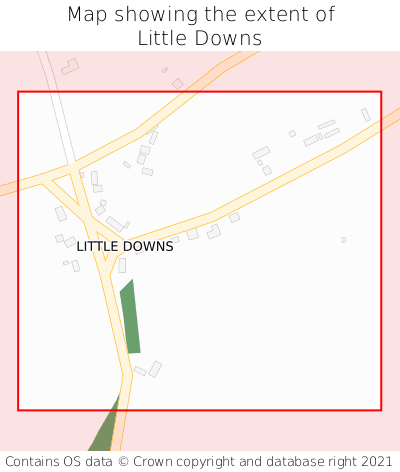 Map showing extent of Little Downs as bounding box
