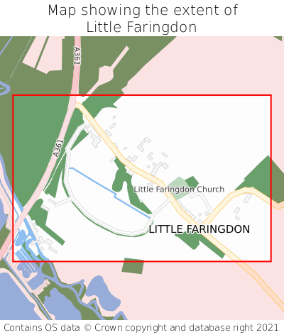 Map showing extent of Little Faringdon as bounding box
