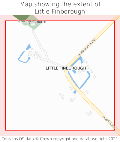 Map showing extent of Little Finborough as bounding box