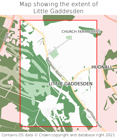 Map showing extent of Little Gaddesden as bounding box