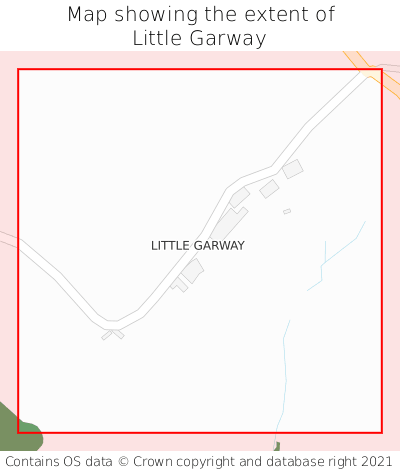 Map showing extent of Little Garway as bounding box
