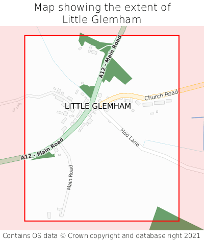 Map showing extent of Little Glemham as bounding box