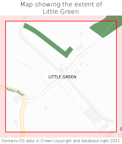 Map showing extent of Little Green as bounding box