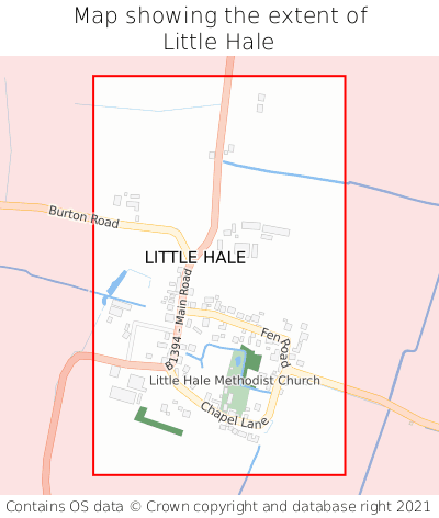 Map showing extent of Little Hale as bounding box