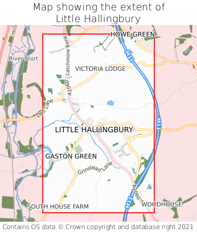Map showing extent of Little Hallingbury as bounding box