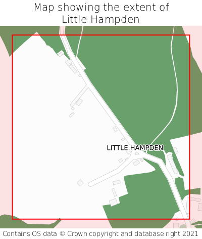 Map showing extent of Little Hampden as bounding box