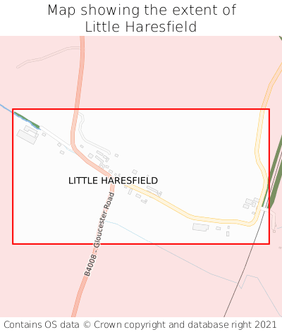 Map showing extent of Little Haresfield as bounding box