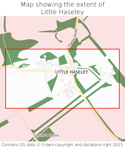 Map showing extent of Little Haseley as bounding box