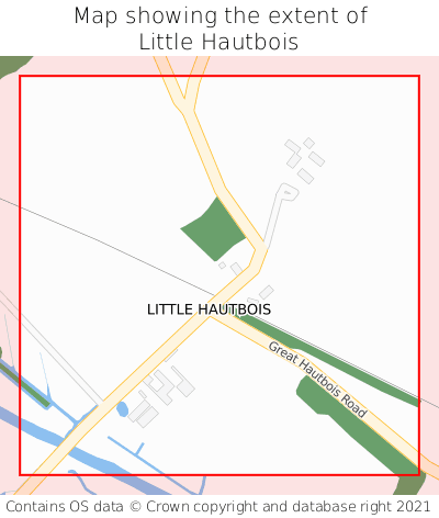 Map showing extent of Little Hautbois as bounding box