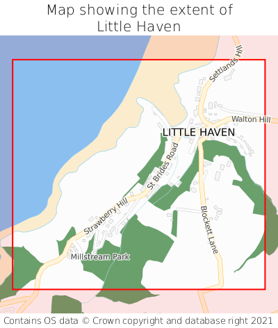 Map showing extent of Little Haven as bounding box