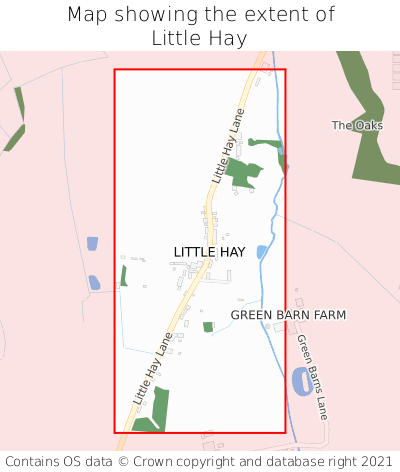 Map showing extent of Little Hay as bounding box