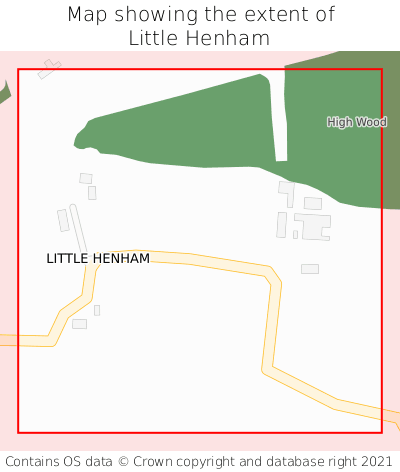 Map showing extent of Little Henham as bounding box