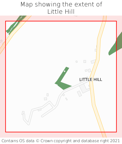 Map showing extent of Little Hill as bounding box