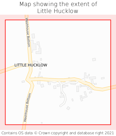 Map showing extent of Little Hucklow as bounding box