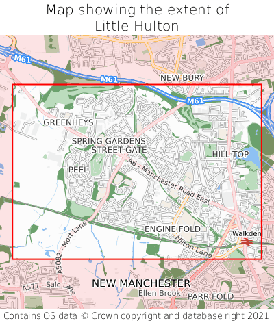 Map showing extent of Little Hulton as bounding box