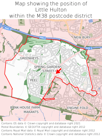 Map showing location of Little Hulton within M38