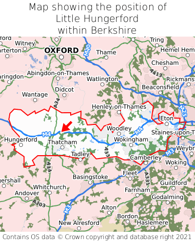 Map showing location of Little Hungerford within Berkshire
