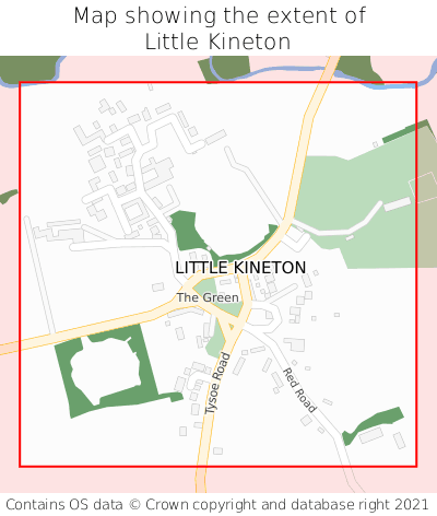 Map showing extent of Little Kineton as bounding box