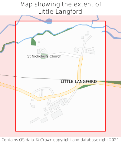 Map showing extent of Little Langford as bounding box