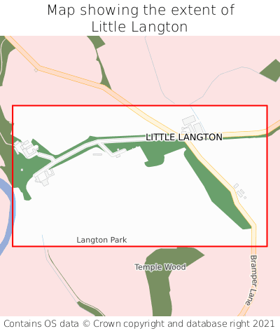 Map showing extent of Little Langton as bounding box