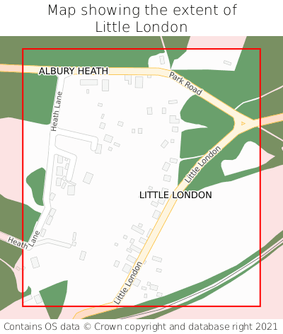 Map showing extent of Little London as bounding box