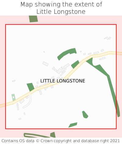 Map showing extent of Little Longstone as bounding box