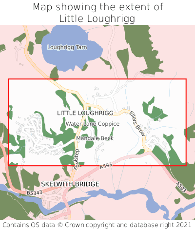 Map showing extent of Little Loughrigg as bounding box