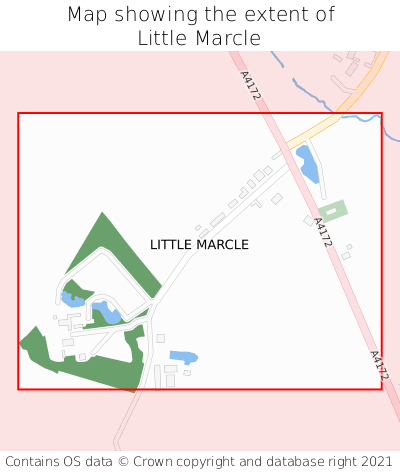 Map showing extent of Little Marcle as bounding box