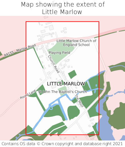 Map showing extent of Little Marlow as bounding box