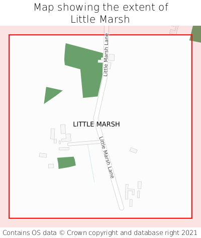 Map showing extent of Little Marsh as bounding box