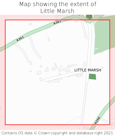 Map showing extent of Little Marsh as bounding box