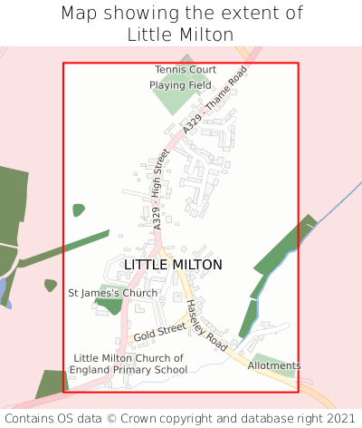 Map showing extent of Little Milton as bounding box