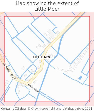 Map showing extent of Little Moor as bounding box