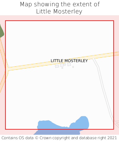 Map showing extent of Little Mosterley as bounding box