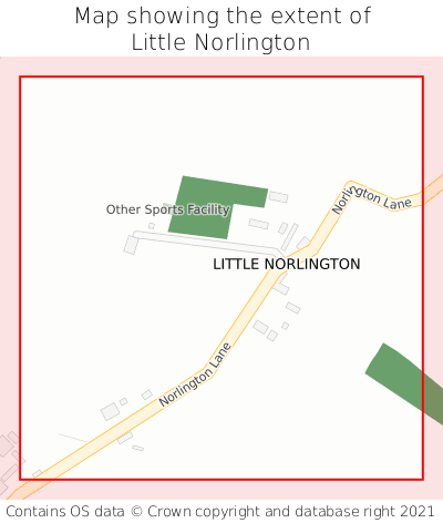 Map showing extent of Little Norlington as bounding box