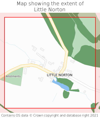 Map showing extent of Little Norton as bounding box