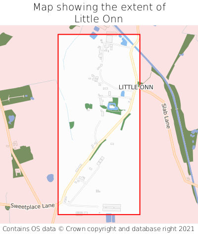 Map showing extent of Little Onn as bounding box