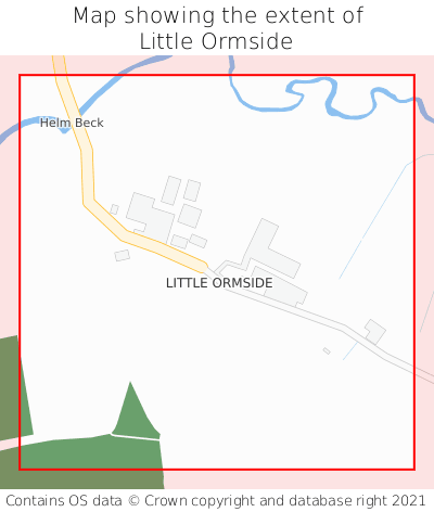 Map showing extent of Little Ormside as bounding box