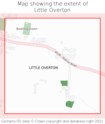 Map showing extent of Little Overton as bounding box