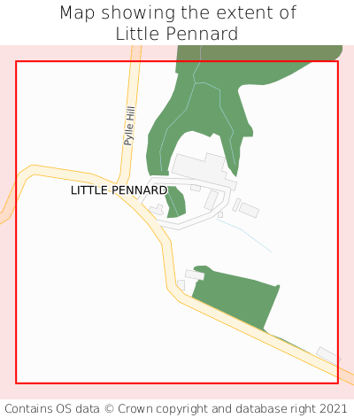 Map showing extent of Little Pennard as bounding box