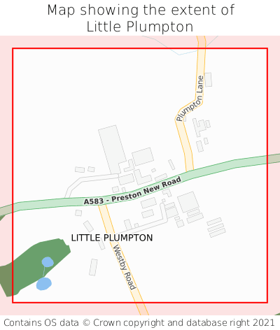 Map showing extent of Little Plumpton as bounding box