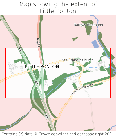 Map showing extent of Little Ponton as bounding box