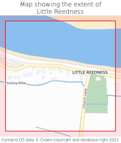 Map showing extent of Little Reedness as bounding box