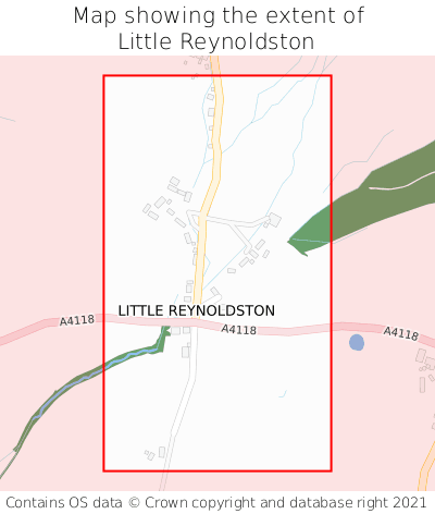 Map showing extent of Little Reynoldston as bounding box