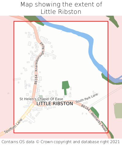 Map showing extent of Little Ribston as bounding box
