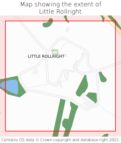 Map showing extent of Little Rollright as bounding box